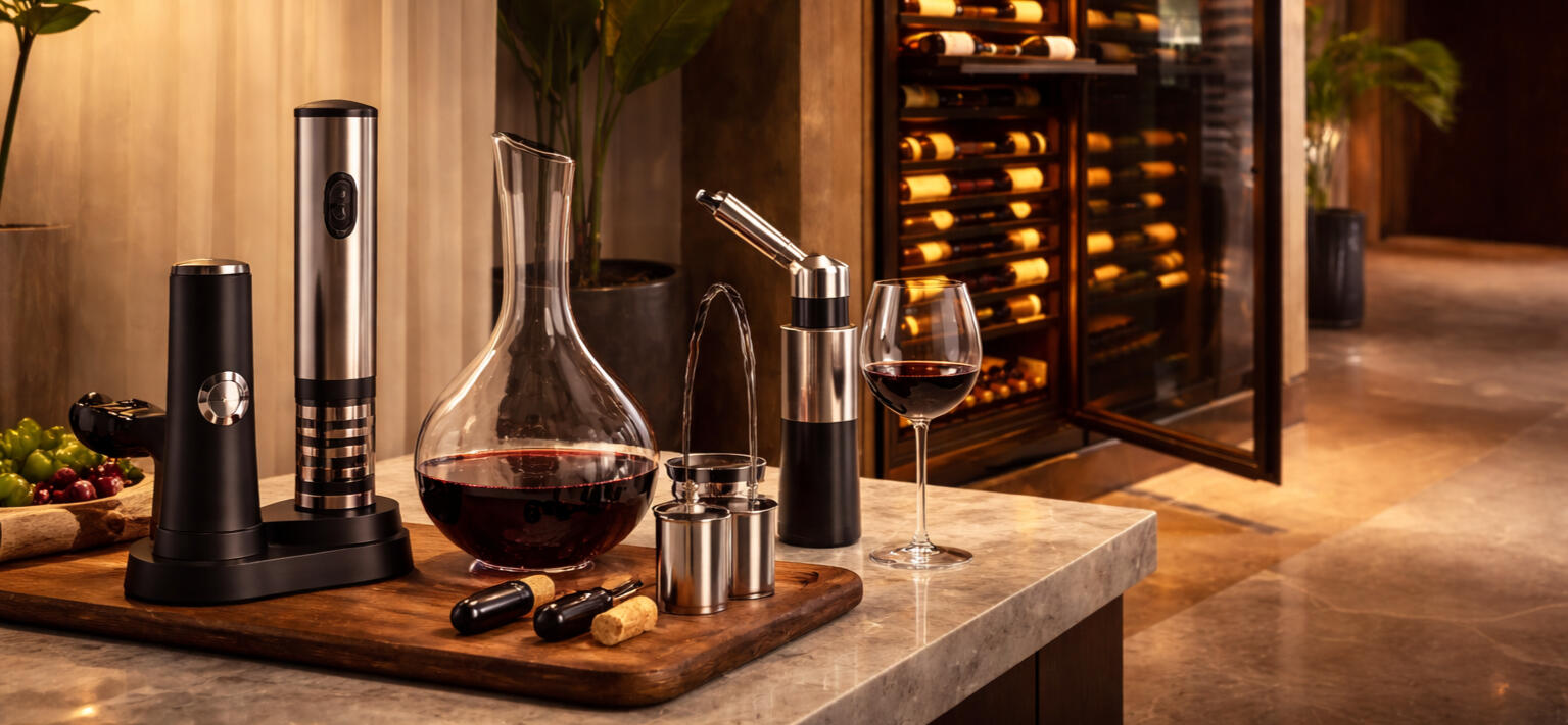 wine aerator and decanter set on kitchen counter wine aerator and decanter set on kitchen counter